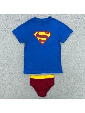 Underoos Underwear Set Boys 4 Extra Small XS Blue Red Superman T Shirt Brief Kid